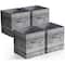 Sorbus 11" Gray Wood Pattern Foldable Storage Cubes, 4ct.